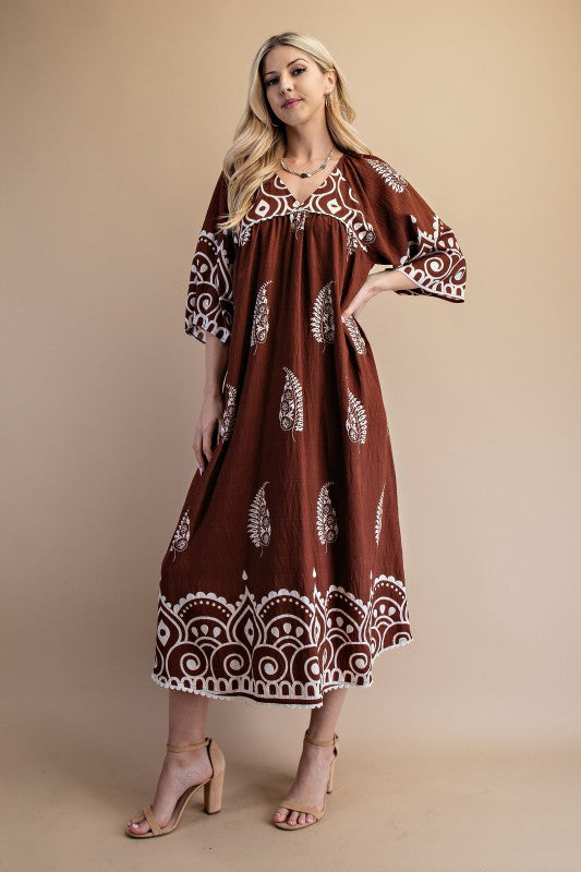 Tessa Printed Midi Dress - Milly's Boutique