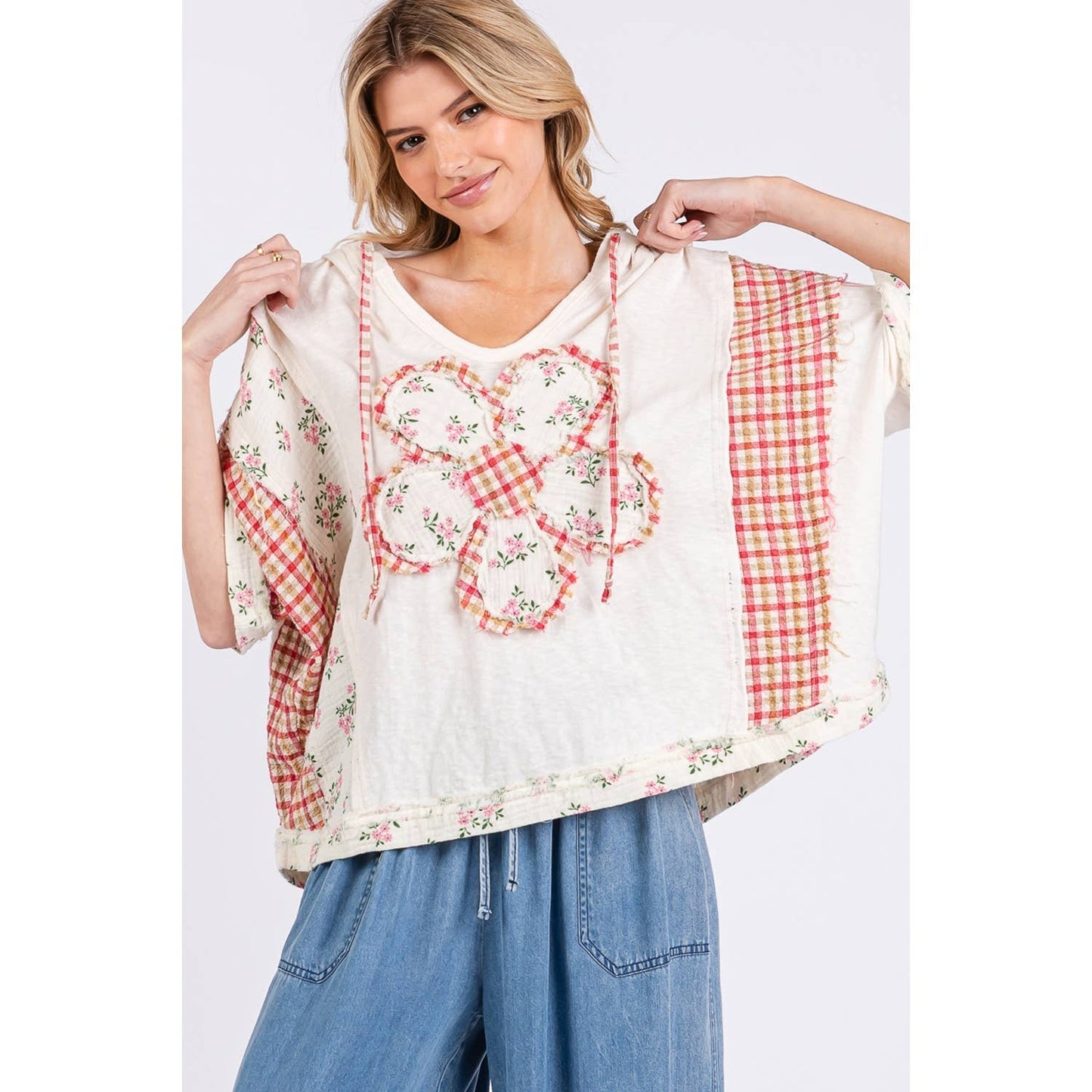 The Daisy Floral Patch Hoodie - Milly's Boutique