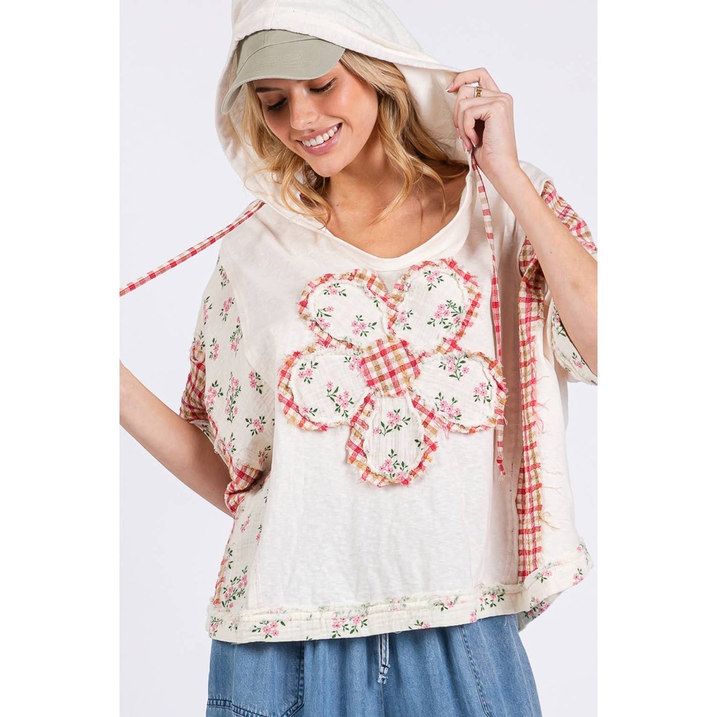 The Daisy Floral Patch Hoodie - Milly's Boutique