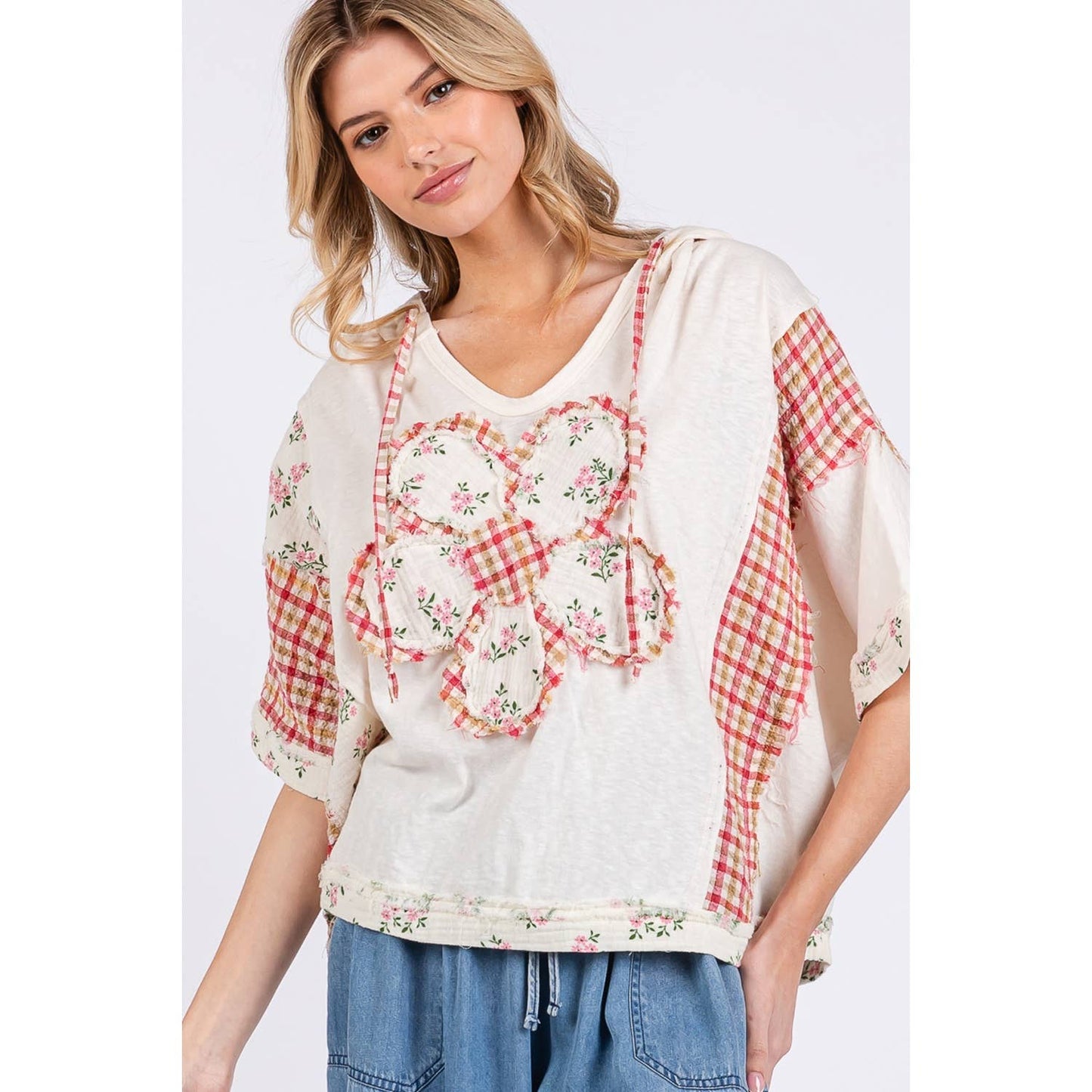 The Daisy Floral Patch Hoodie - Milly's Boutique