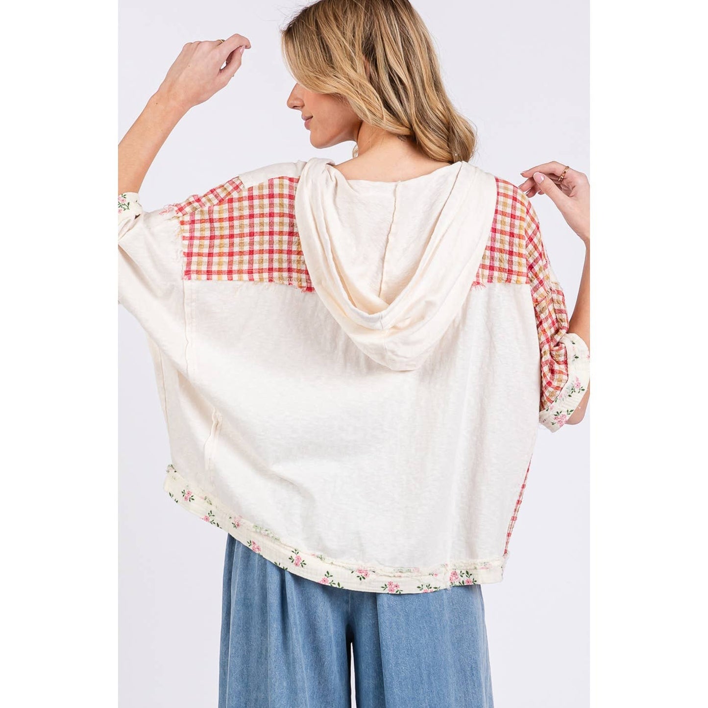 The Daisy Floral Patch Hoodie - Milly's Boutique