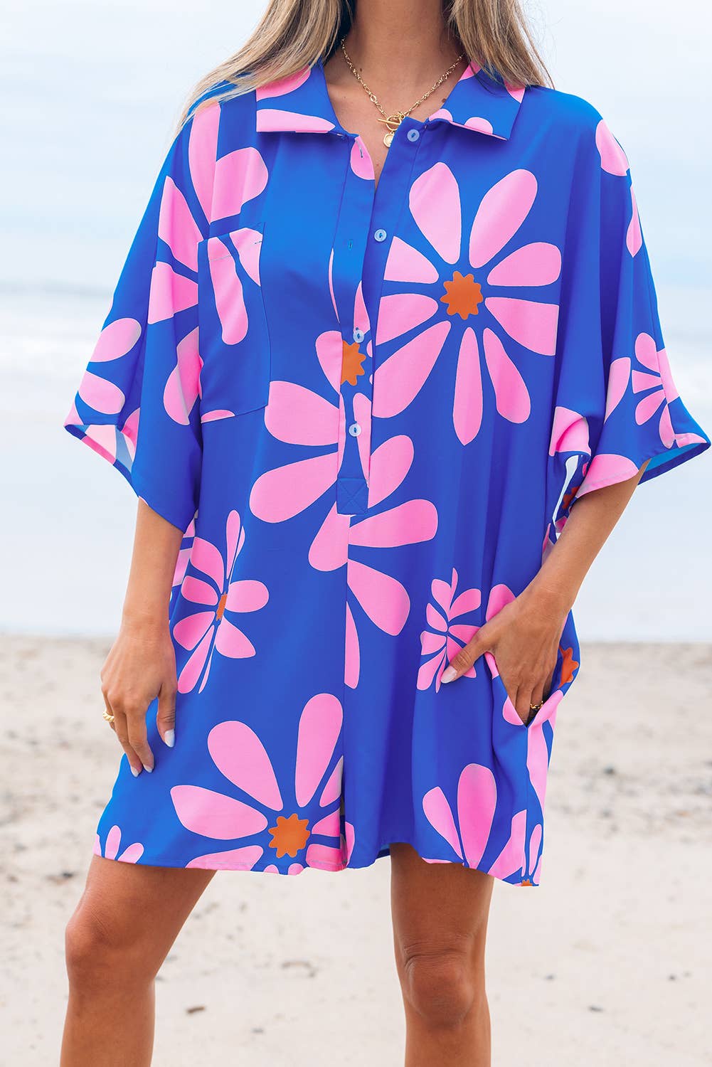 The Daisy Shirt Collar Button Front Romper - Milly's Boutique