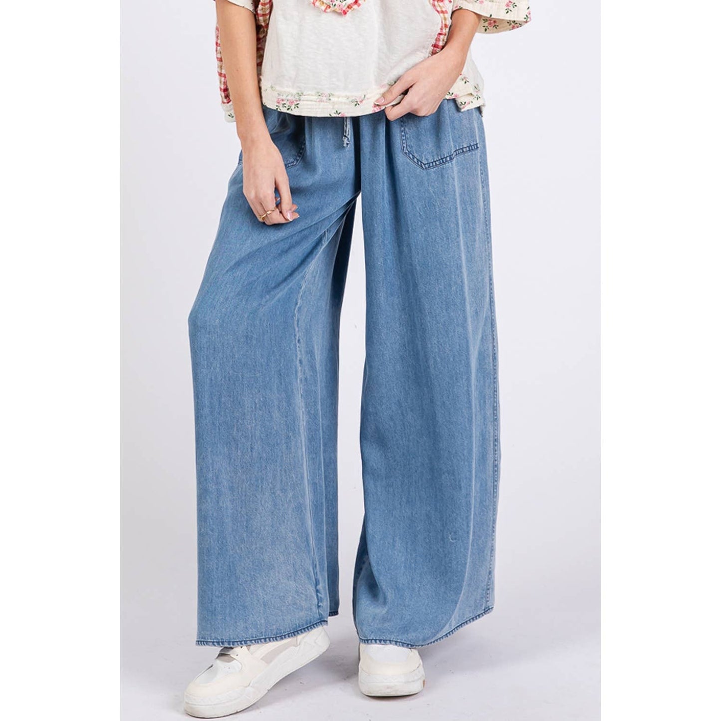 The Denim Palazzo Pants - Milly's Boutique