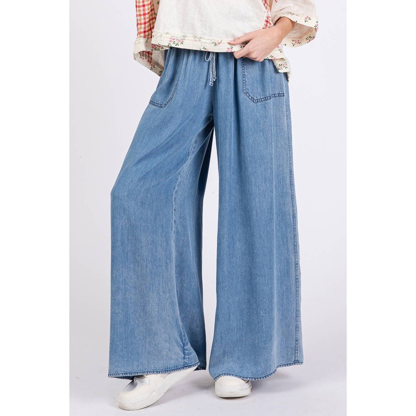 The Denim Palazzo Pants - Milly's Boutique