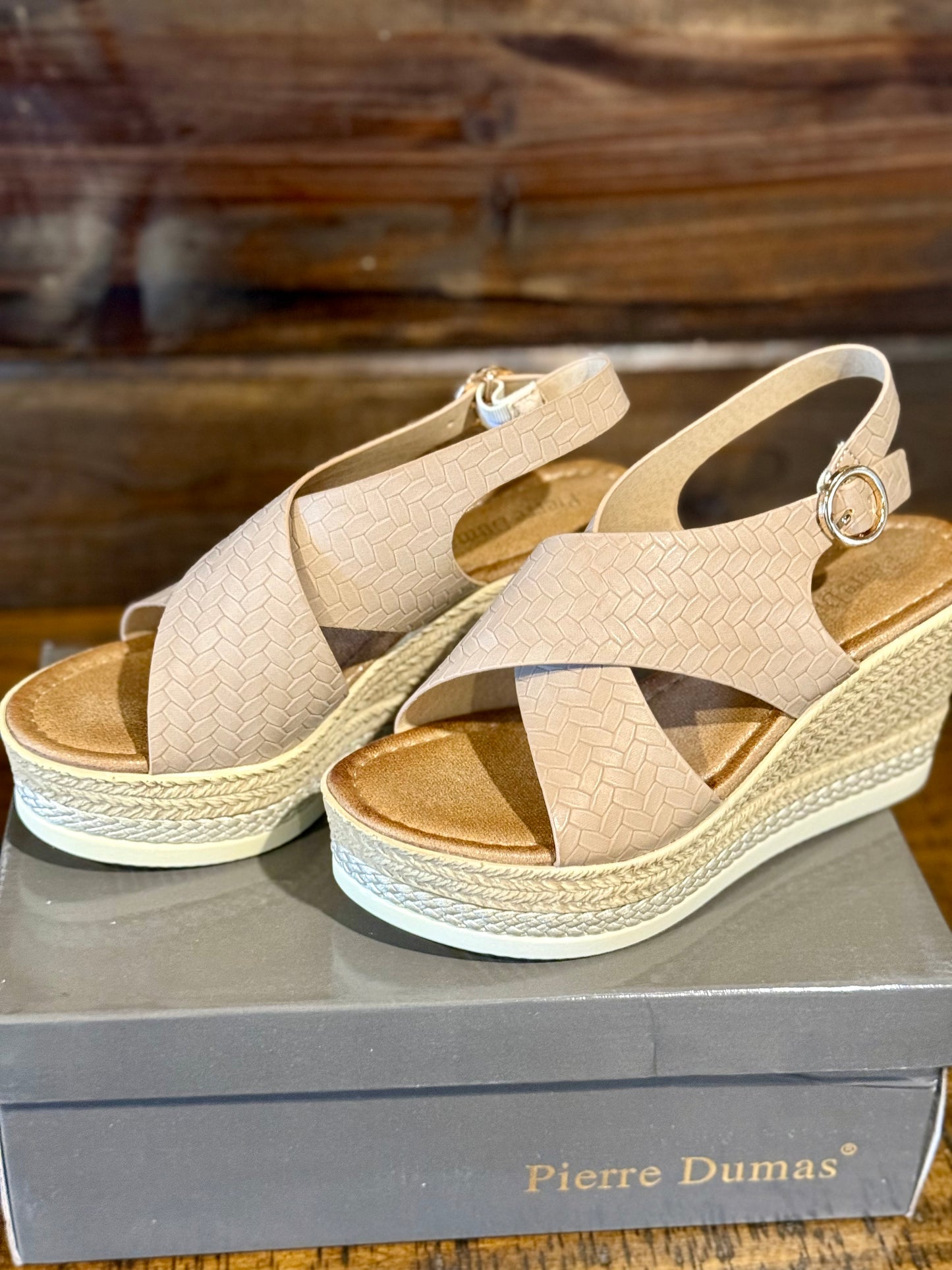 The Espadrille Wedge - Taupe - Milly's Boutique