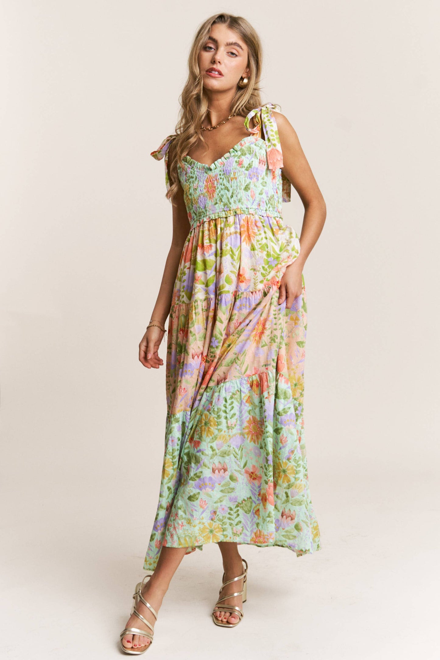 The Garden Dream Tiered Maxi - Milly's Boutique