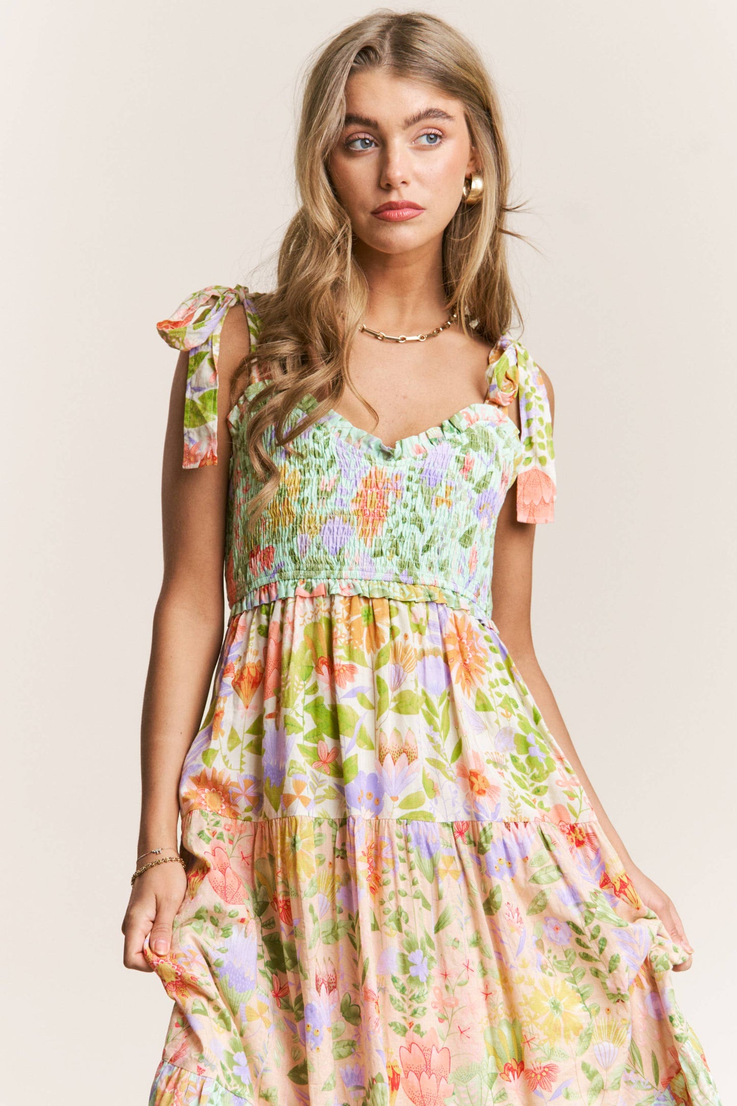 The Garden Dream Tiered Maxi - Milly's Boutique