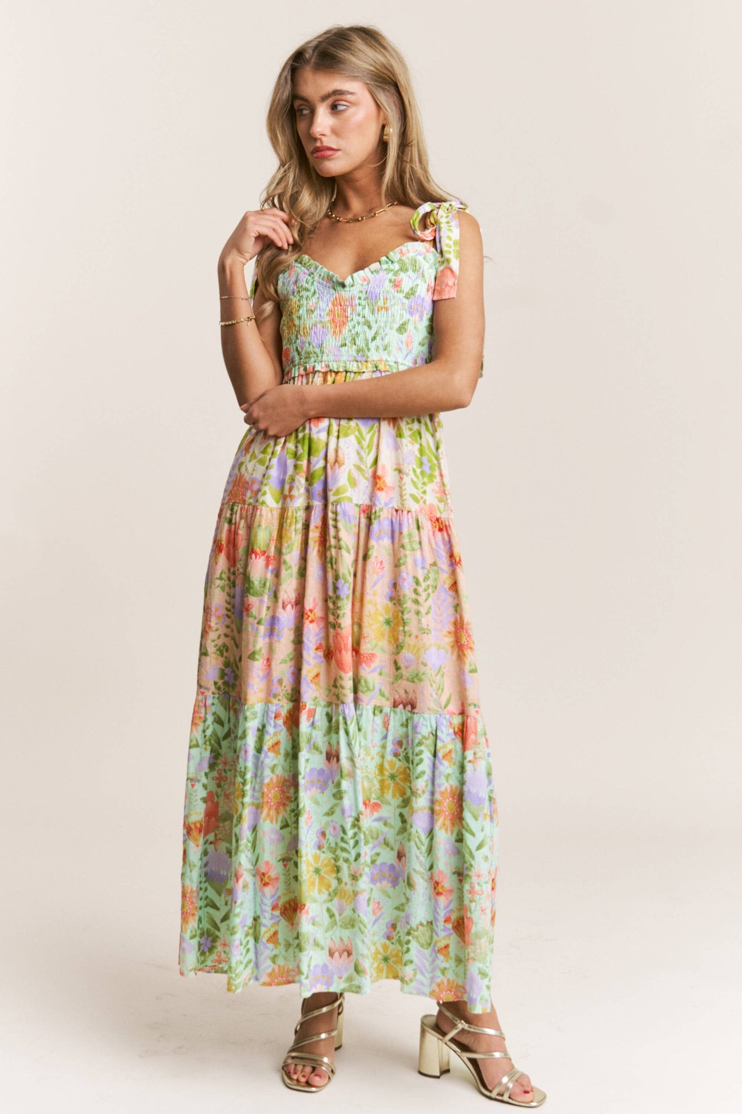 The Garden Dream Tiered Maxi - Milly's Boutique