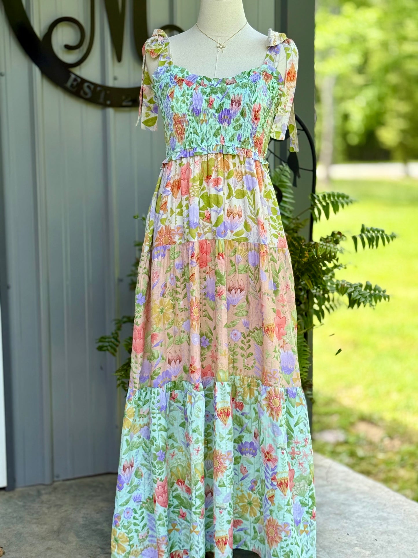 The Garden Dream Tiered Maxi - Milly's Boutique