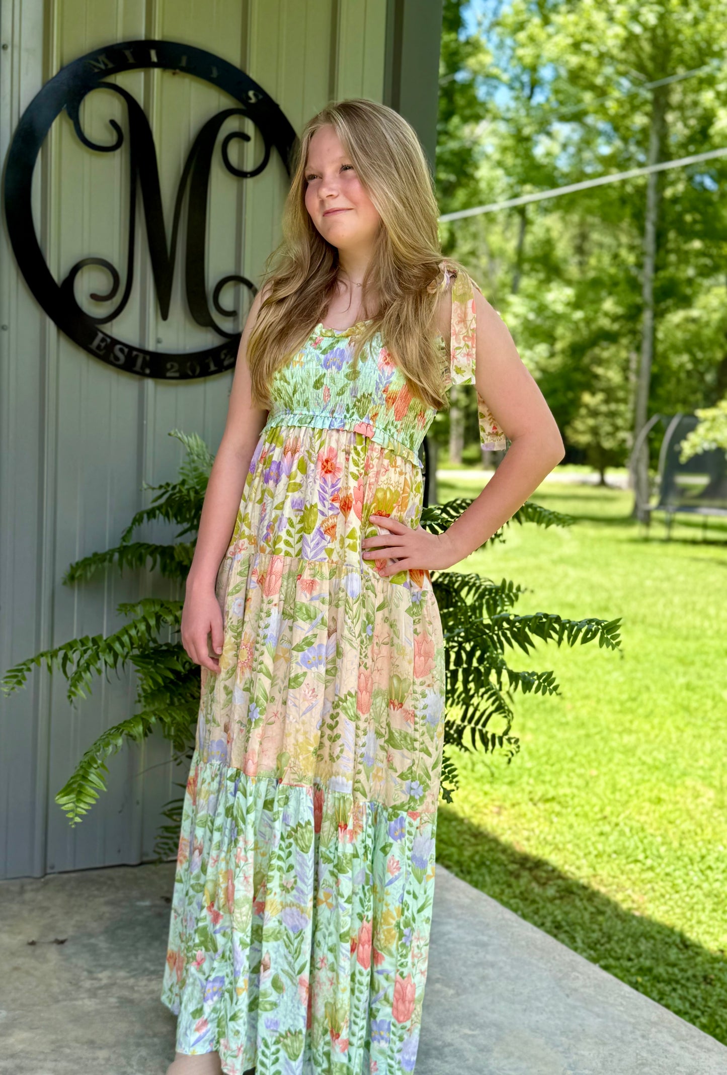 The Garden Dream Tiered Maxi - Milly's Boutique
