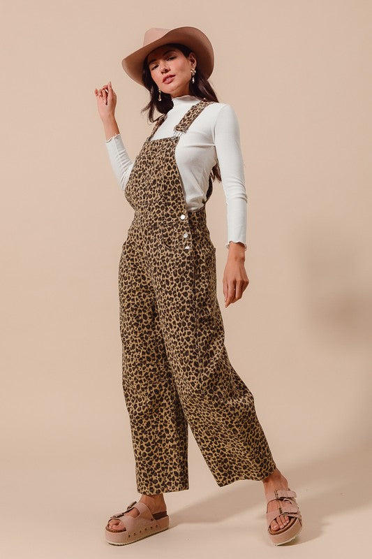 The Leopard Slouchy Overalls - Milly's Boutique