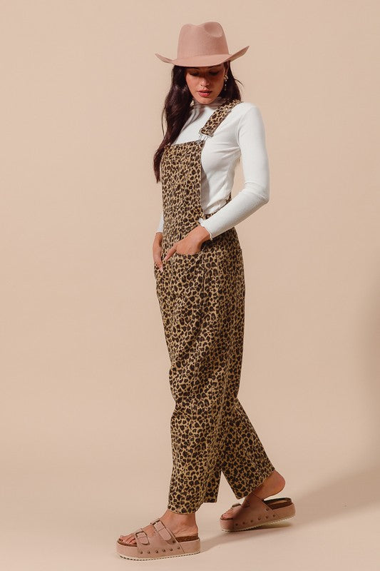The Leopard Slouchy Overalls - Milly's Boutique