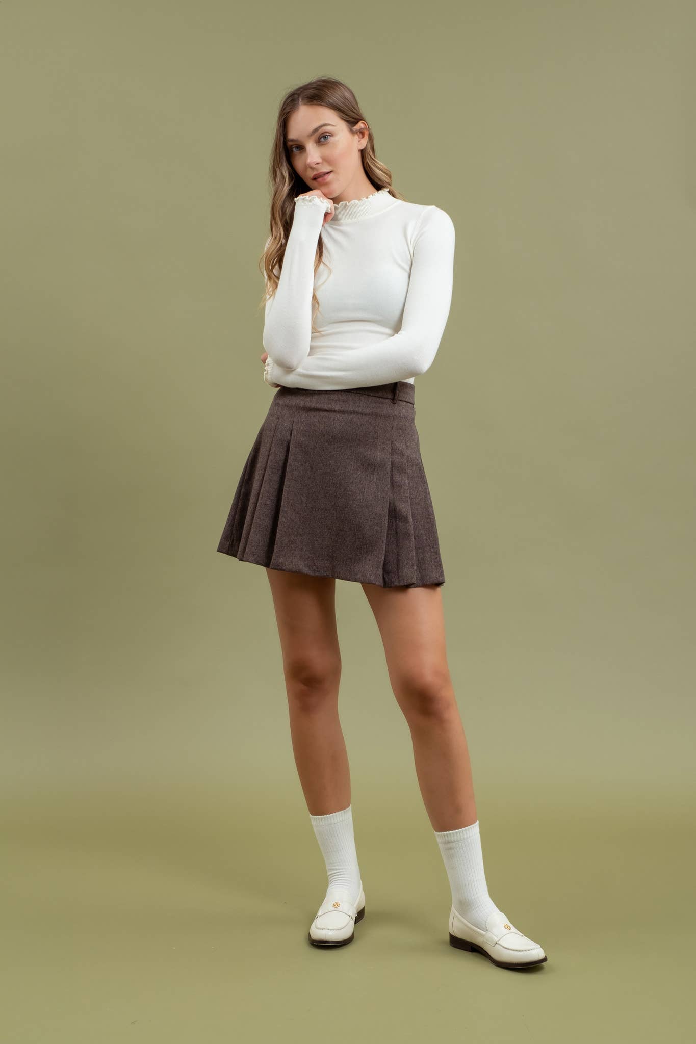 The Lettuce Trim Mock Neck Sweater - Milly's Boutique