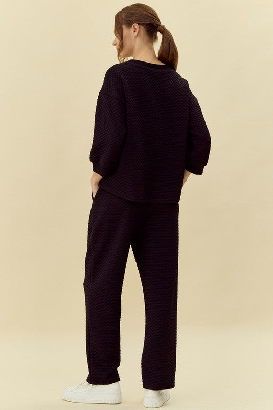 The Two Pieced Textured Set - Milly's Boutique