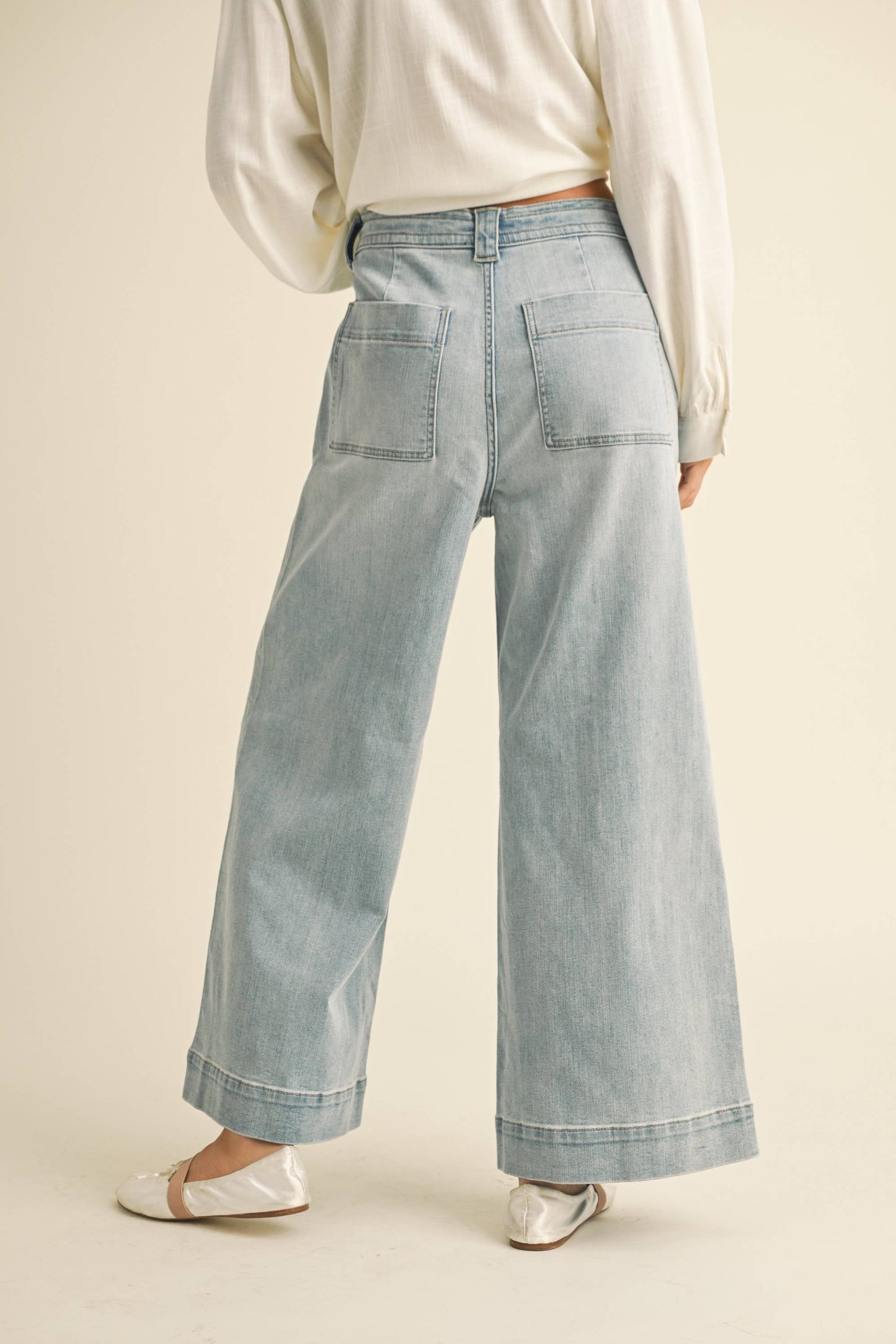 The Washed Denim Front Tie Pant - Milly's Boutique