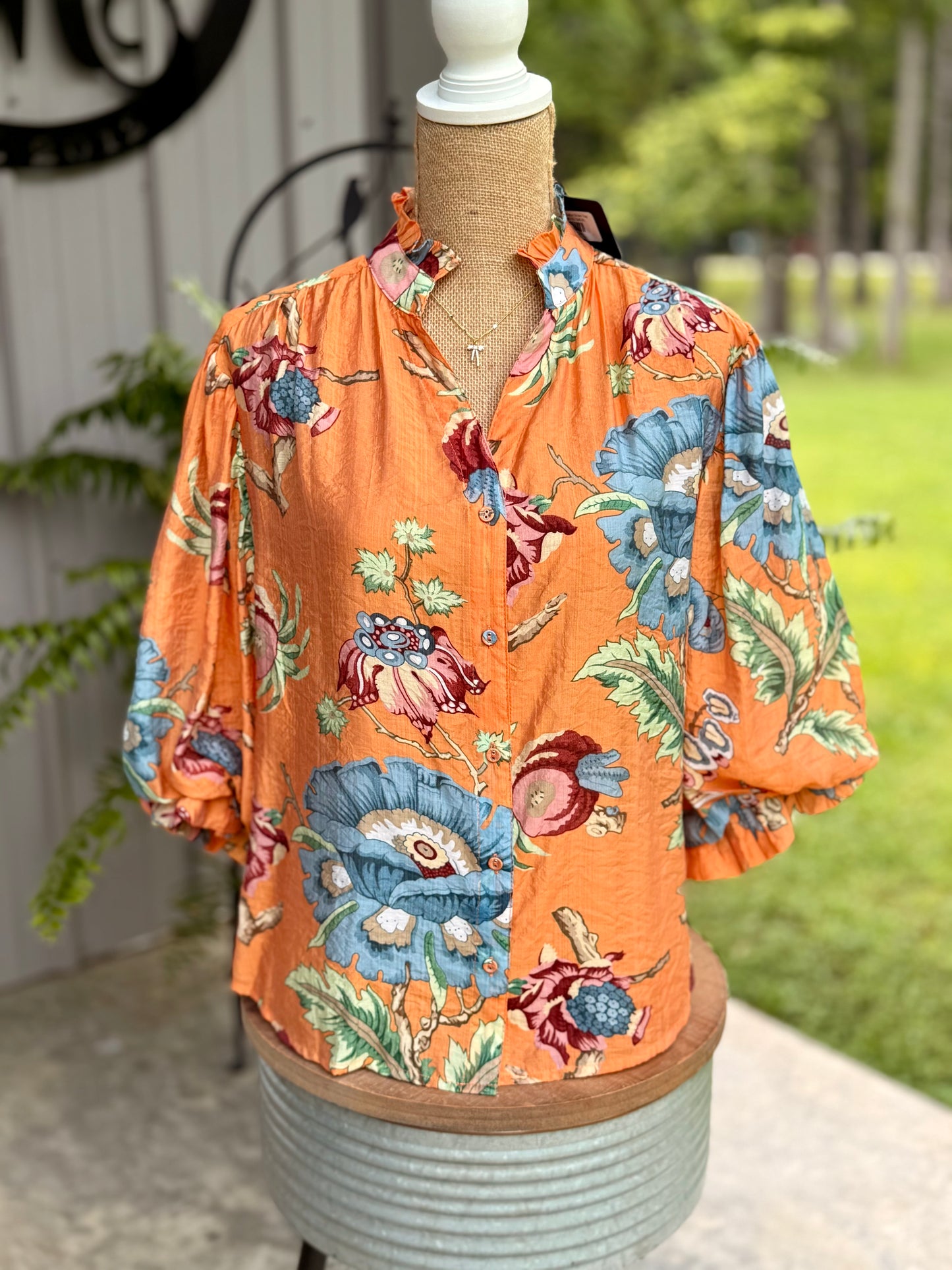 Vanna Floral Button Down Top - Milly's Boutique