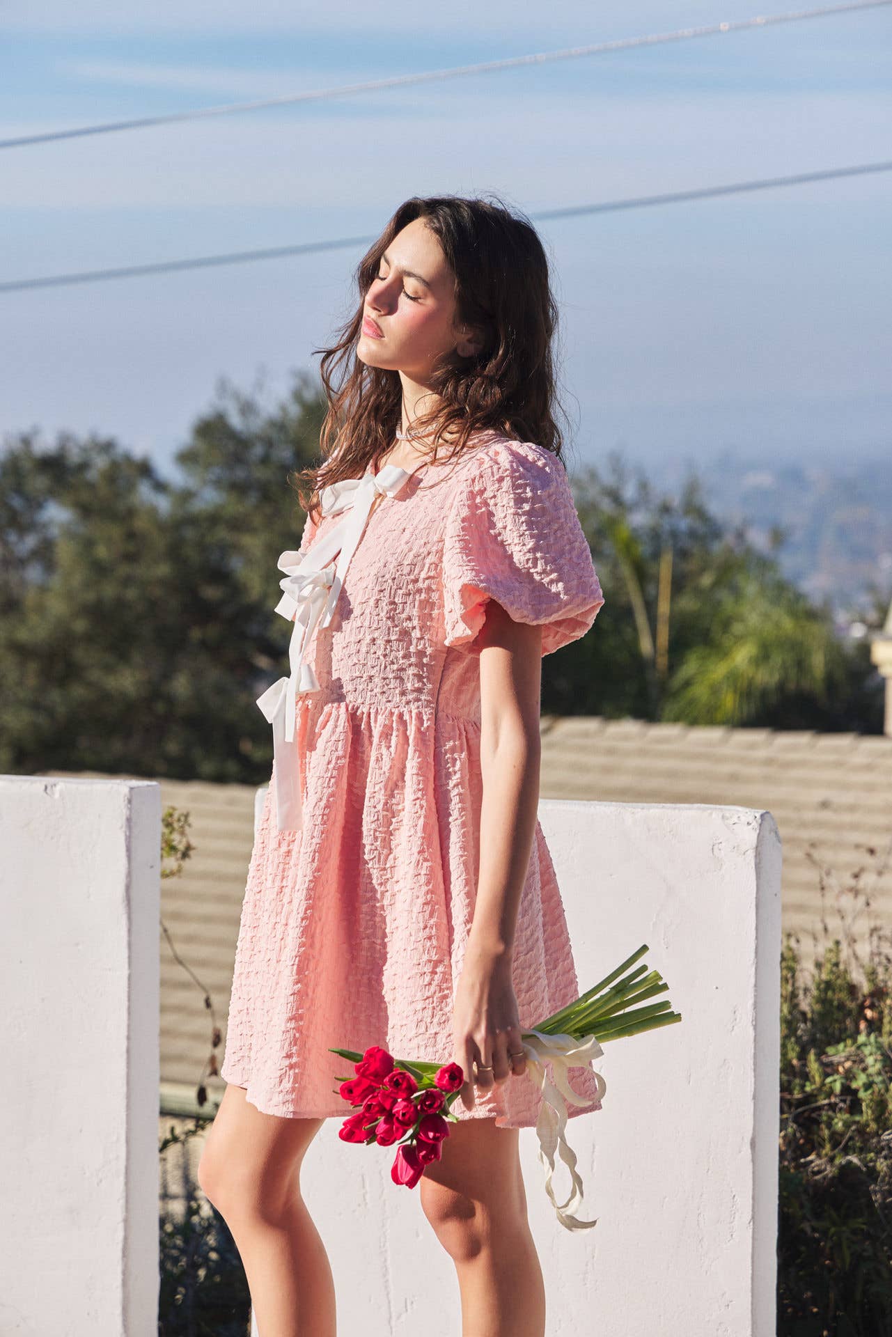 Vicki Bow Textured Dress - Milly's Boutique