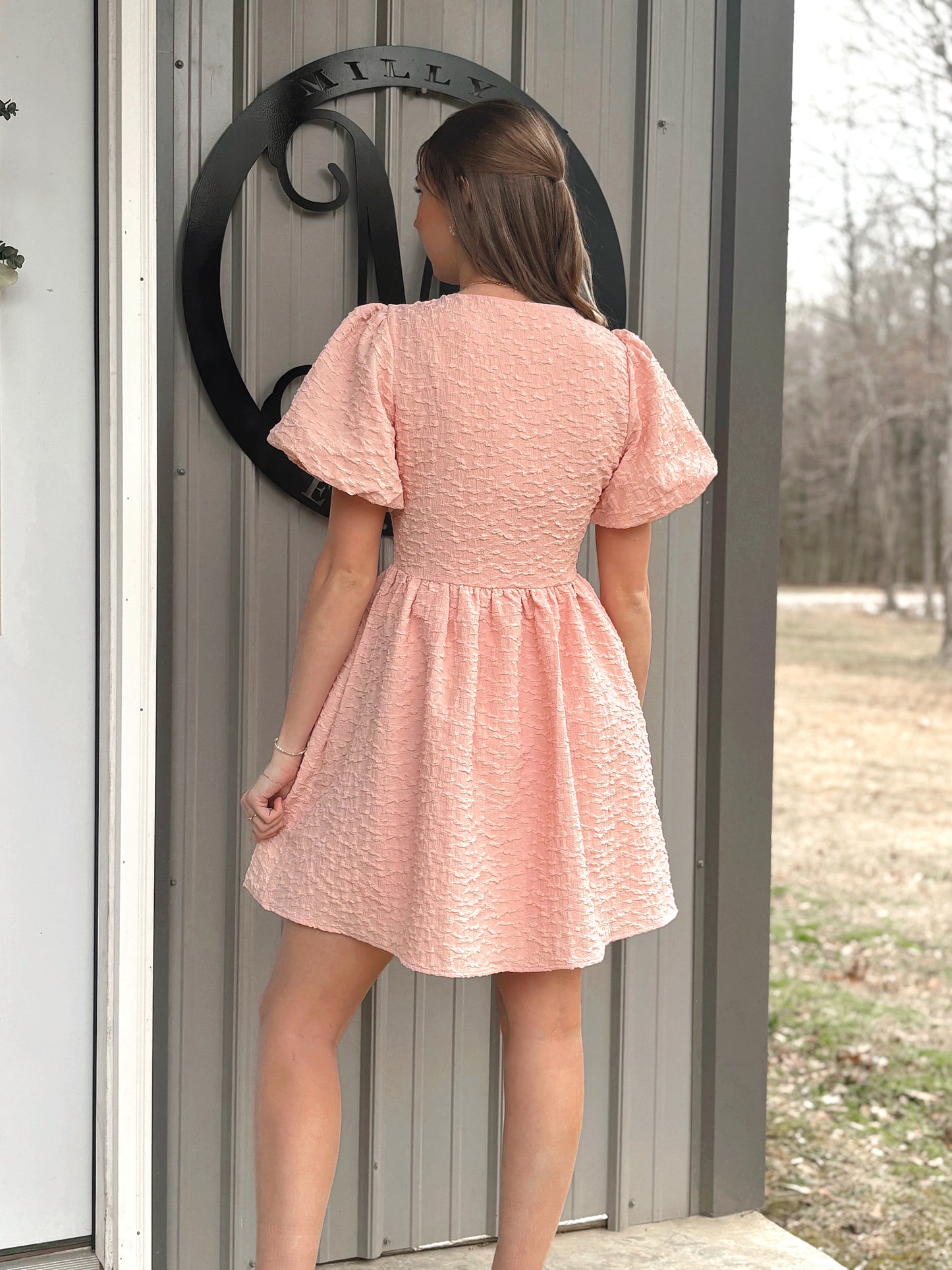 Vicki Bow Textured Dress - Milly's Boutique