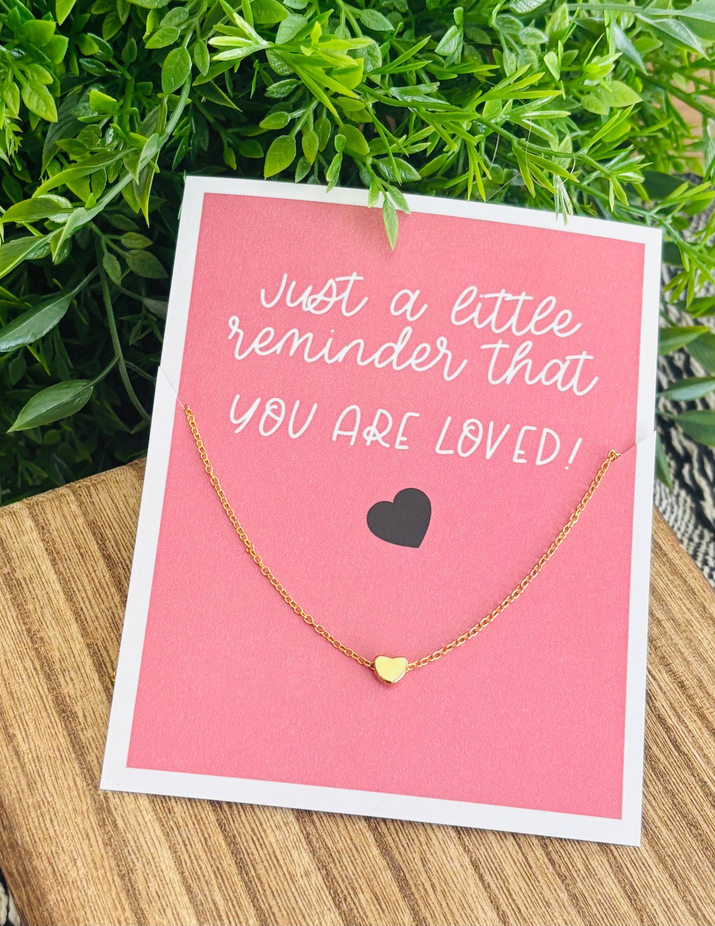 You are LOVED Heart Necklace Card - Milly's Boutique