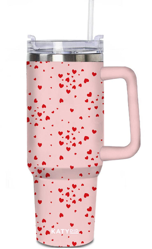 Mini Red Hearts All Over Tumbler - Milly's Boutique