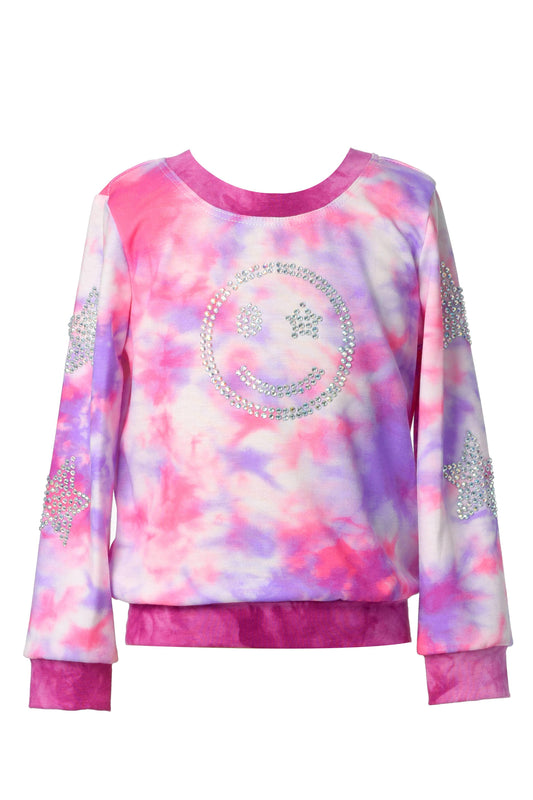 Happy Face and Star Rhinestone Pullover - Milly's Boutique