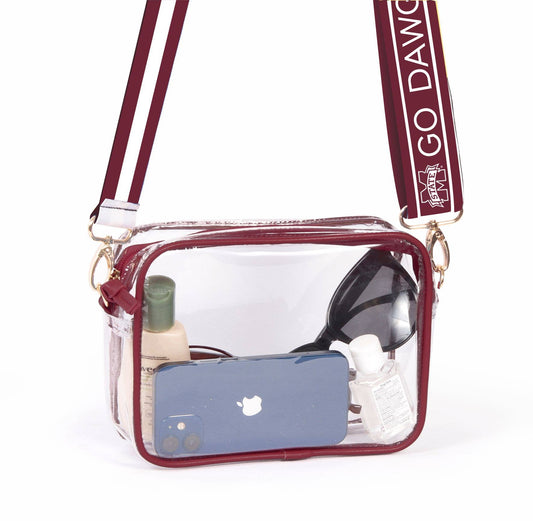Bridget Clear Purse with Strap - Mississippi State - Milly's Boutique