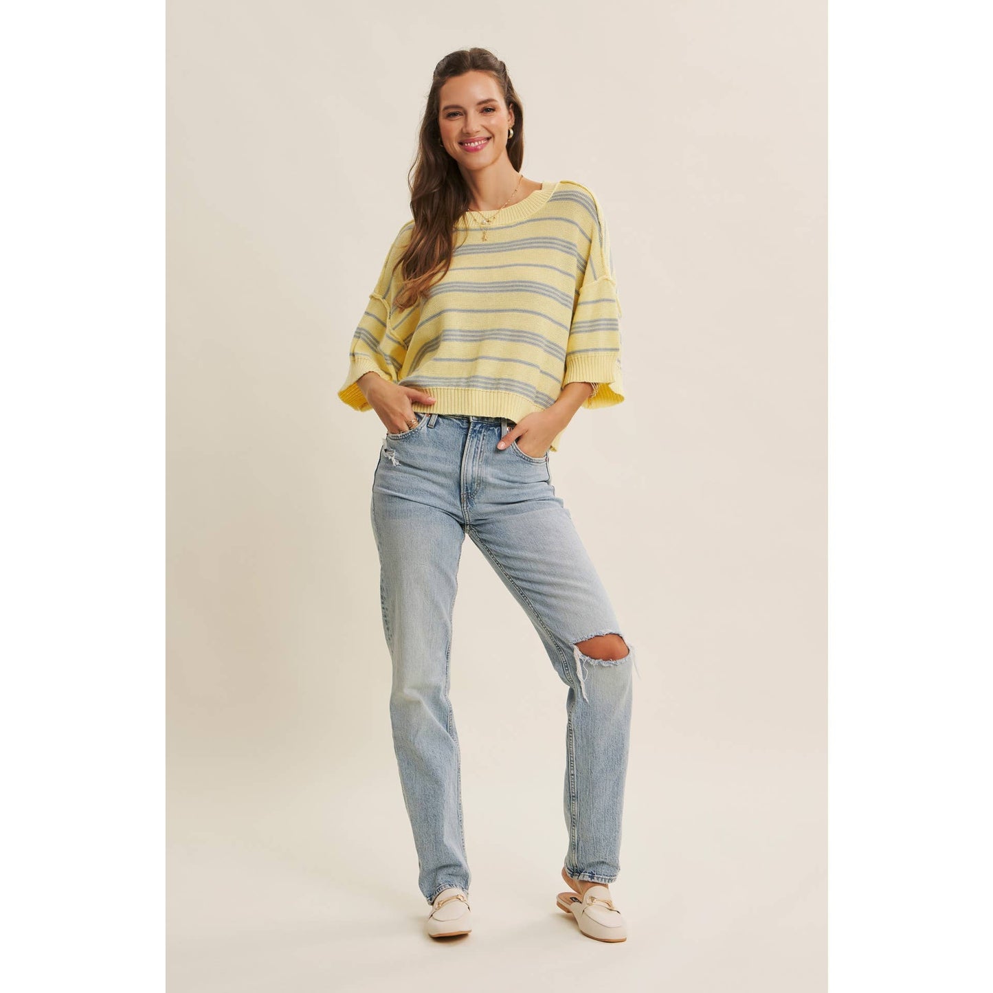 Lea Striped Lightweight Sweater
