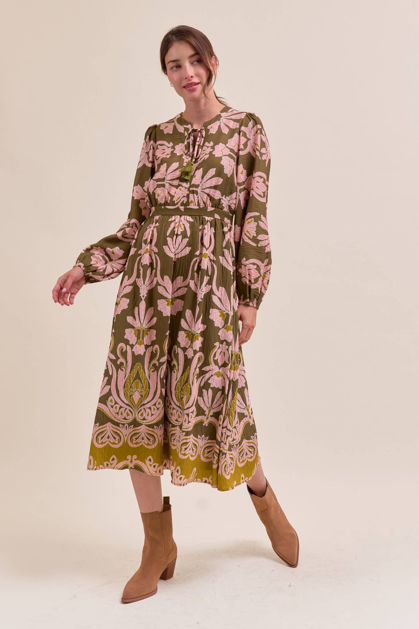 Sally Floral Print Midi Dress