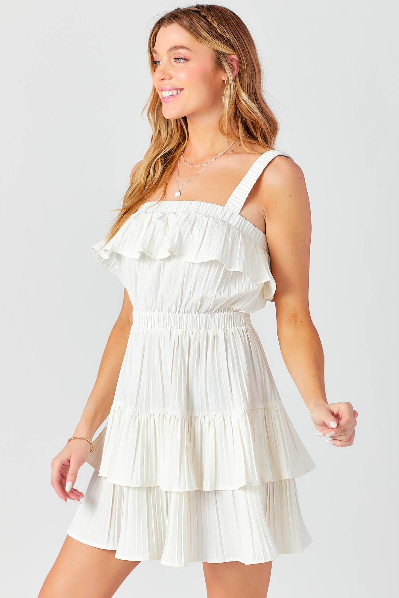 Vanessa Pleated Tiered Dress