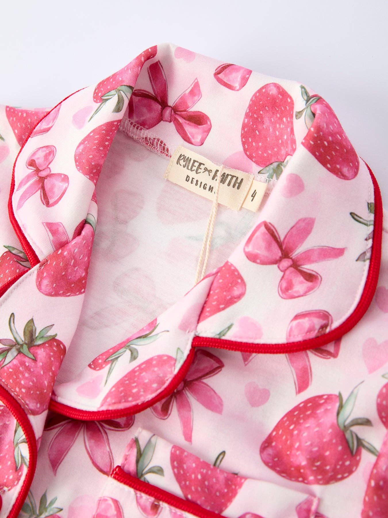 Strawberries and Bows PJ set