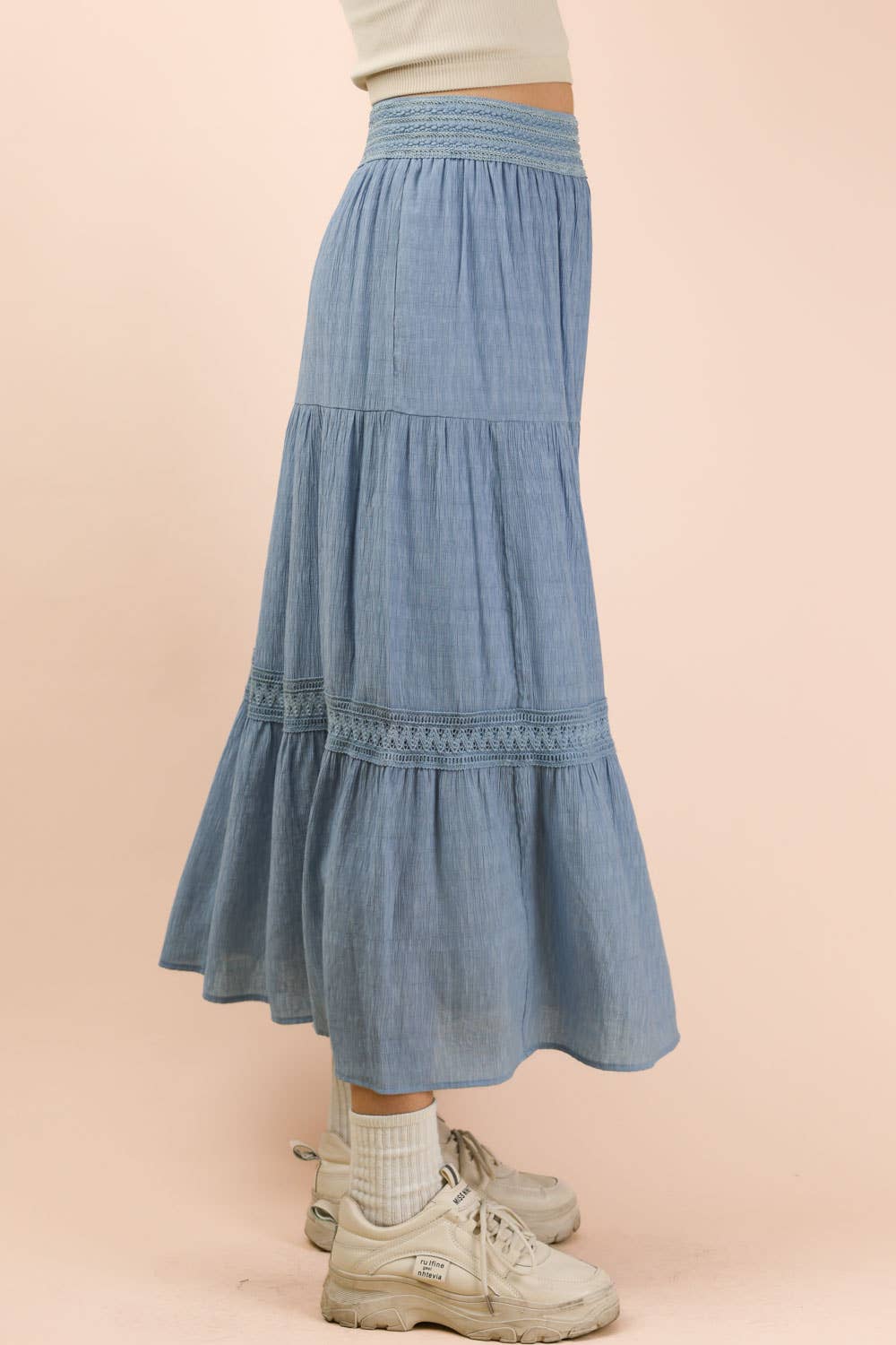 Layered Solid Maxi Skirt