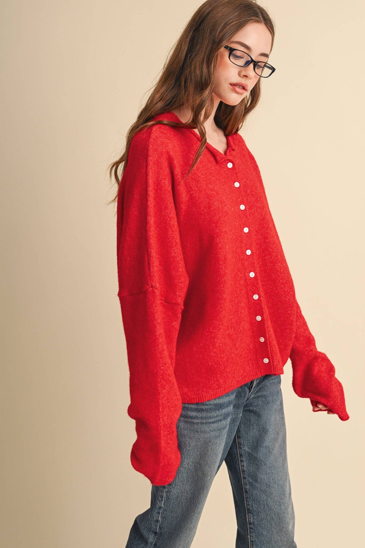 Oversized Button Down Cardigan