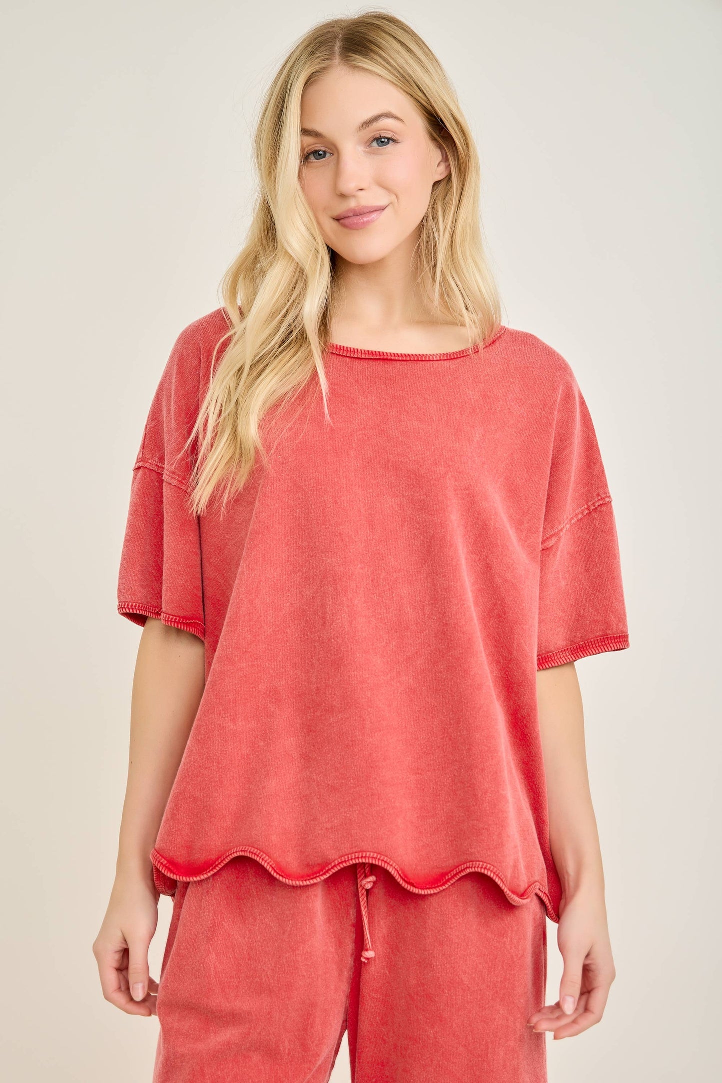 Mineral Washed Wavy Ribbed Shirt