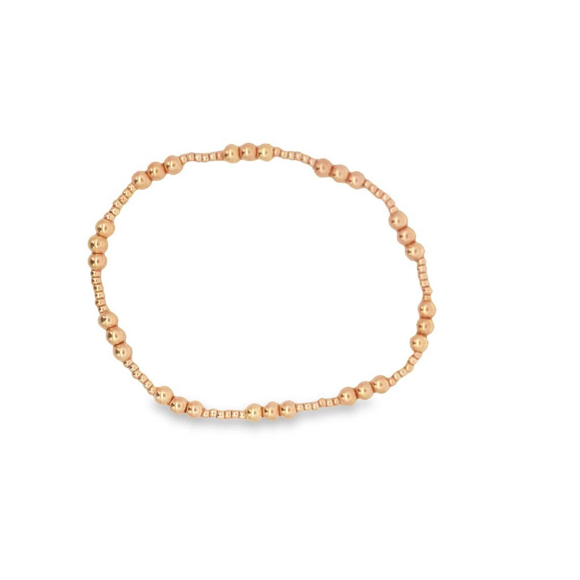 18K Gold Filled Three Bead Pattern Bracelet