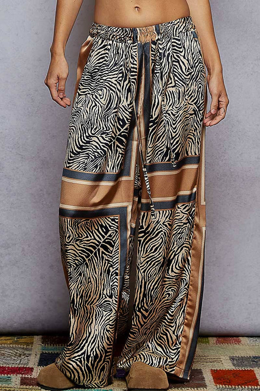 Diva Zebra Printed Drawstring Pants