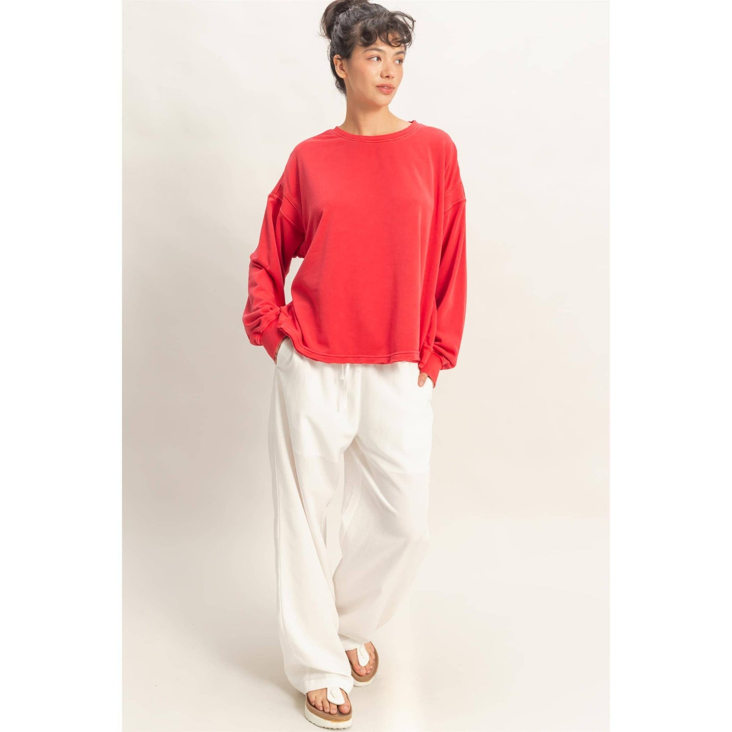 Livie Oversized Cross Detail Open Back Top