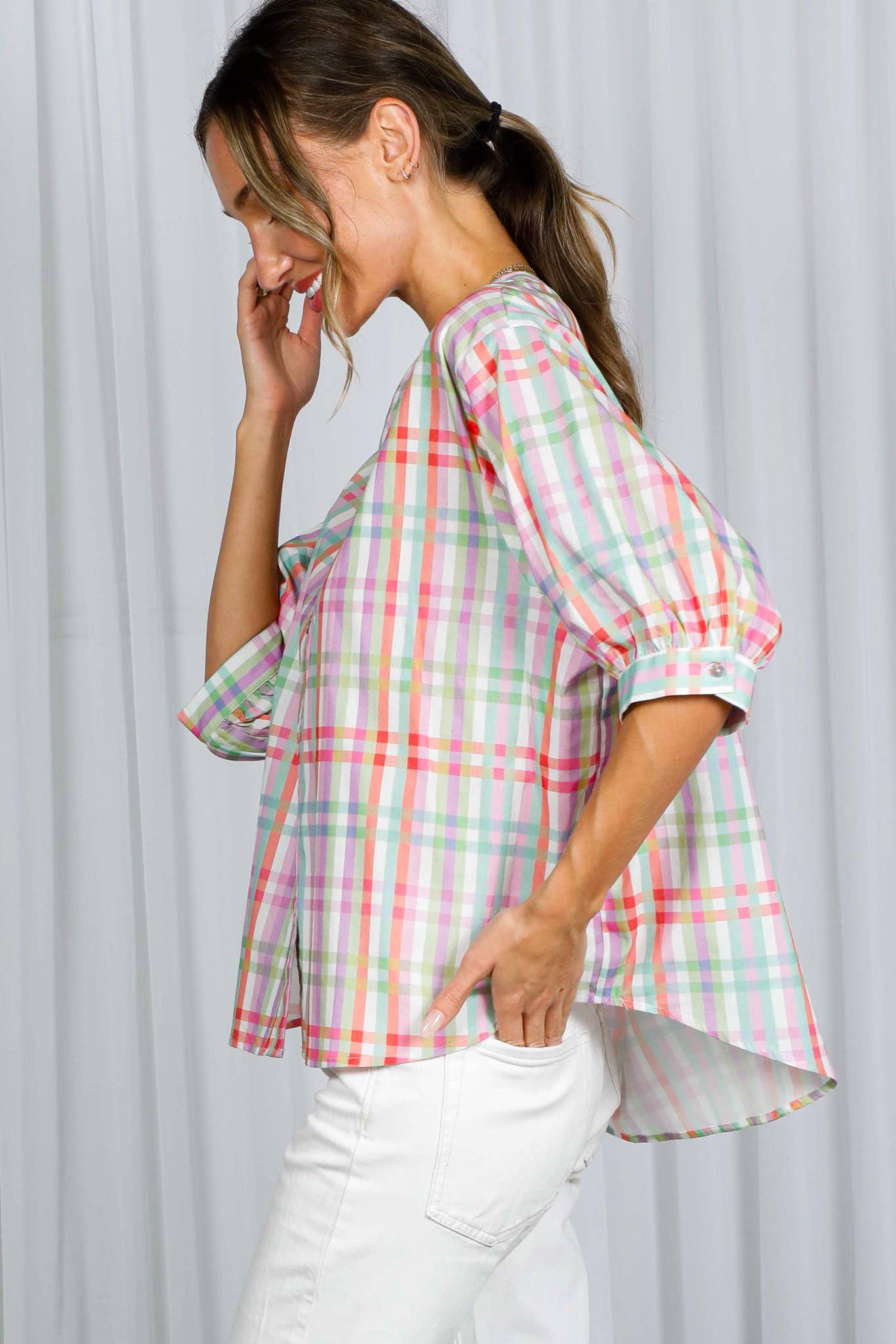 Valerie Plaid Blouse