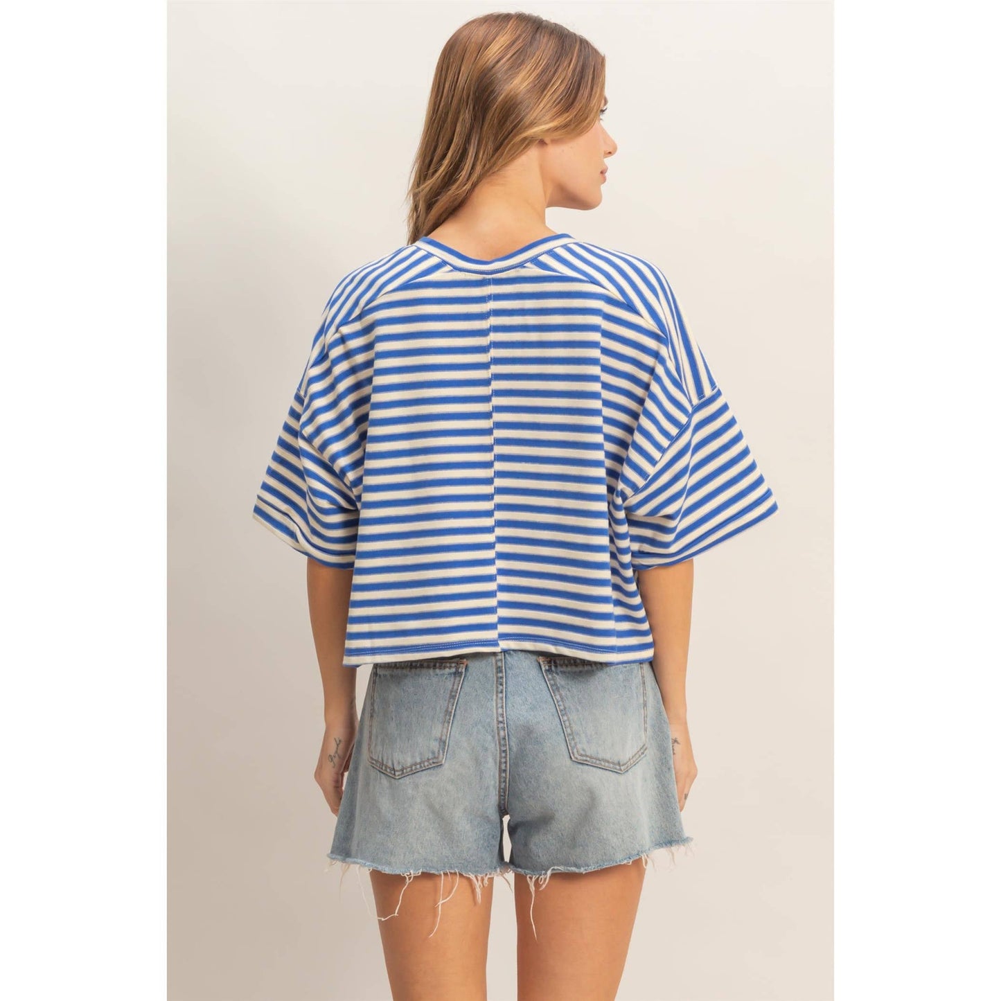 Jada Striped Henley Tee