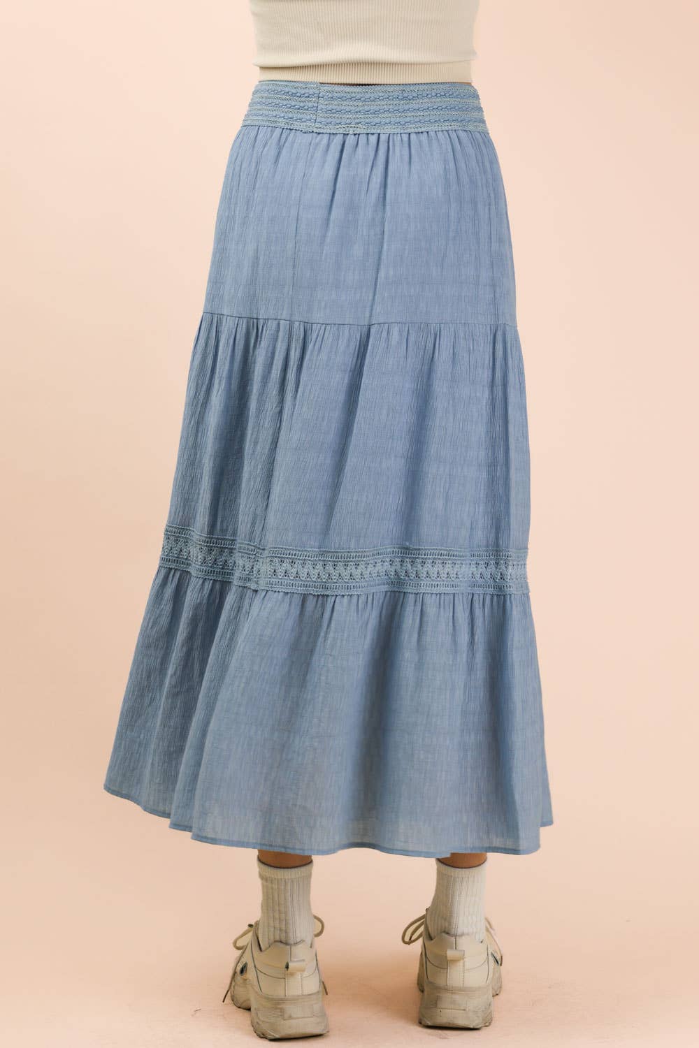 Layered Solid Maxi Skirt