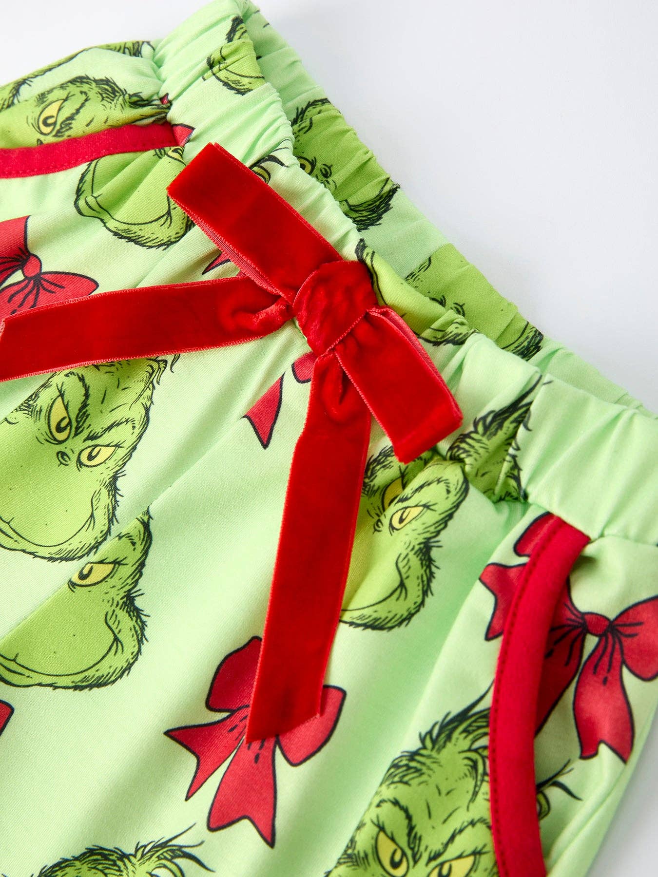 Christmas Pajama Set with Bow Detail