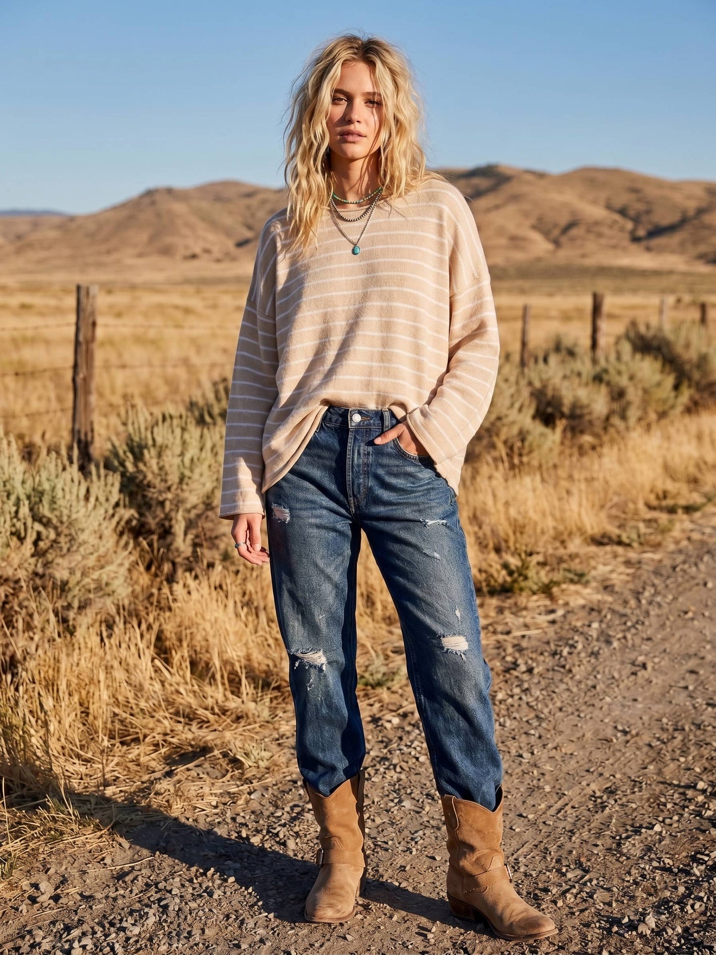 Jaren Oversized Lightweight Striped Sweater