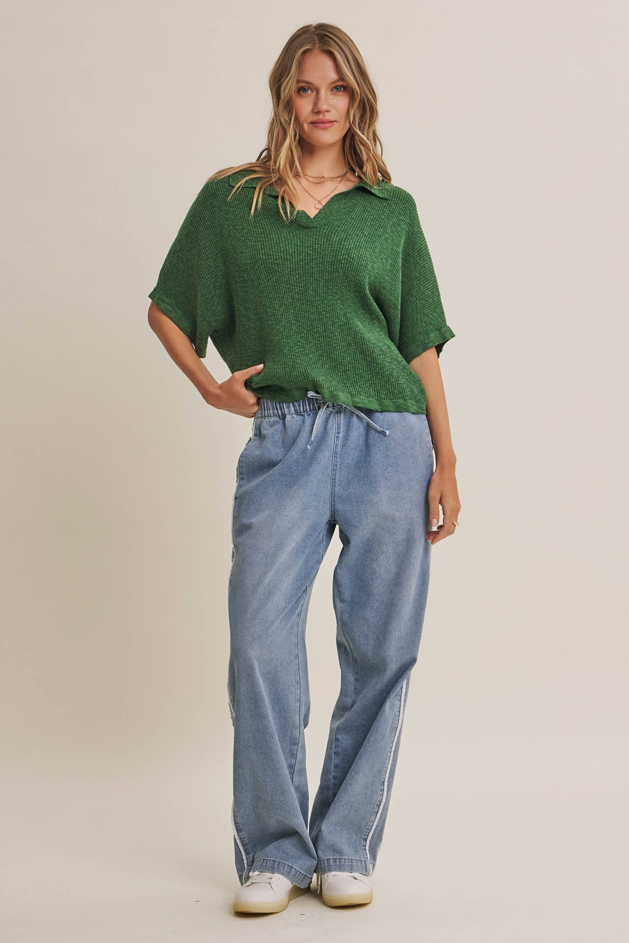 Claire Relaxed Slub Rib Dolman Sweater