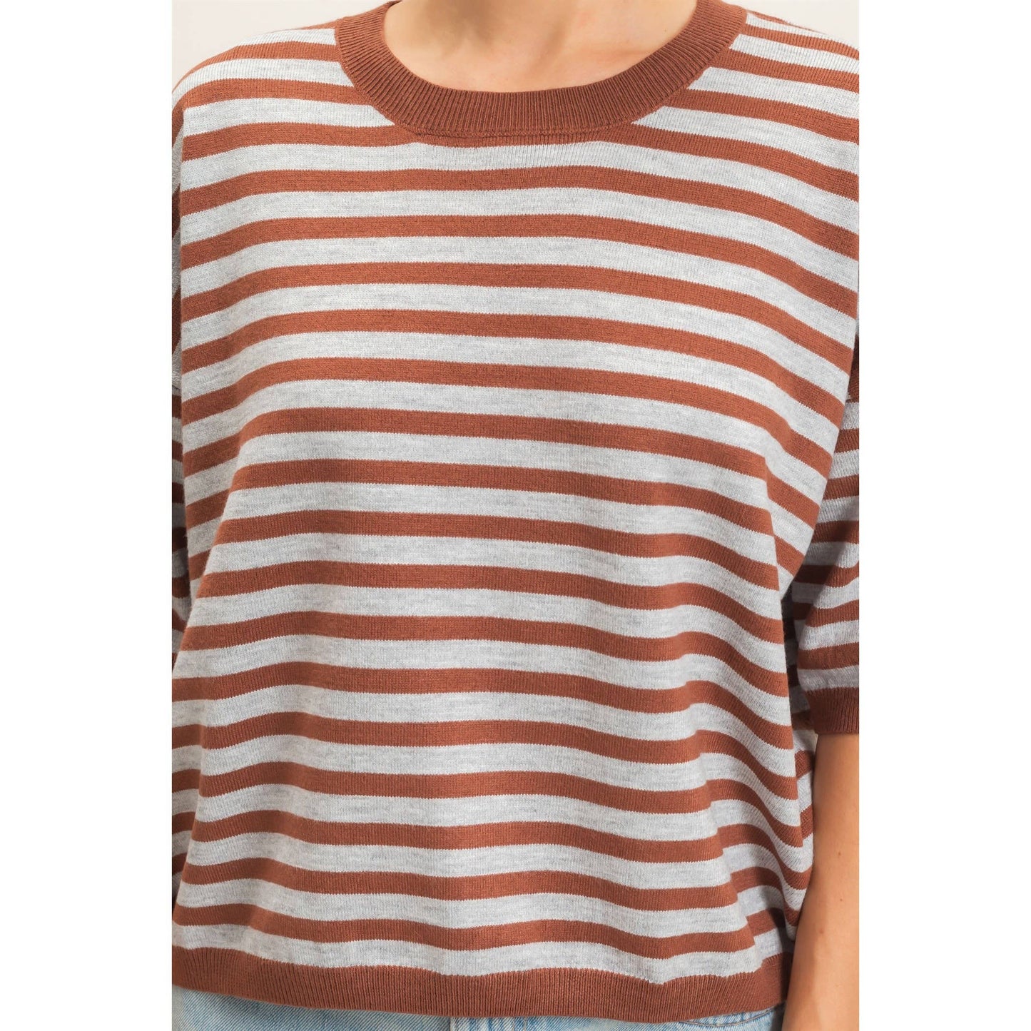 Haley Striped Crew Neck Sweater
