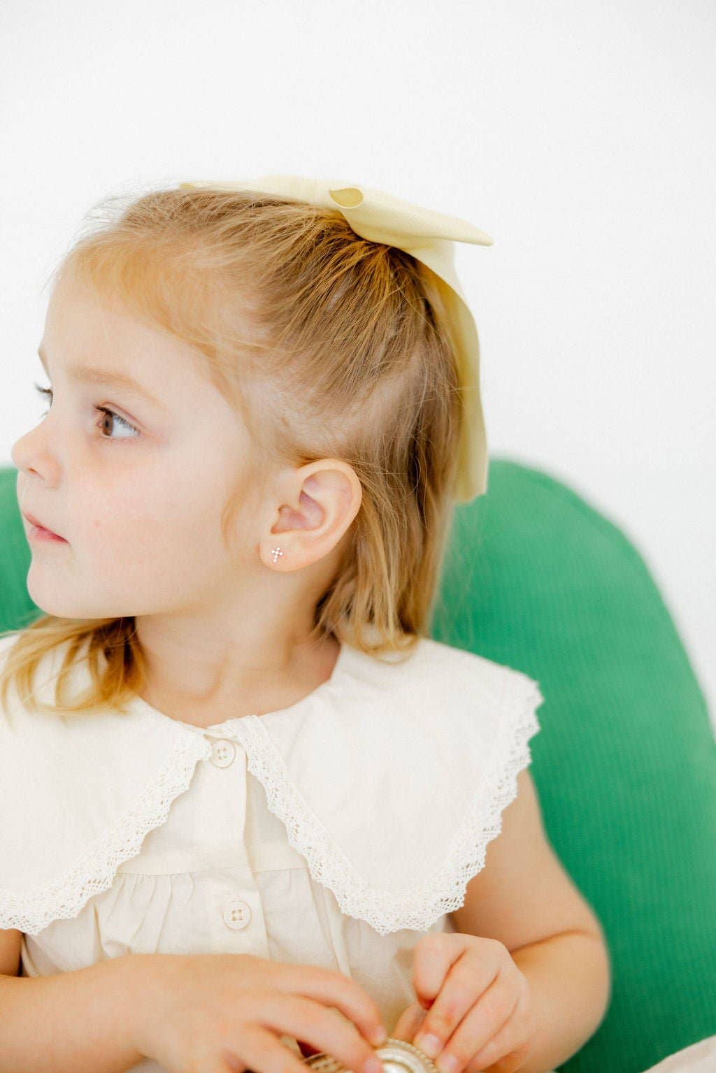 Screwback Stud Earrings - Clara Cross Gold Sparkle