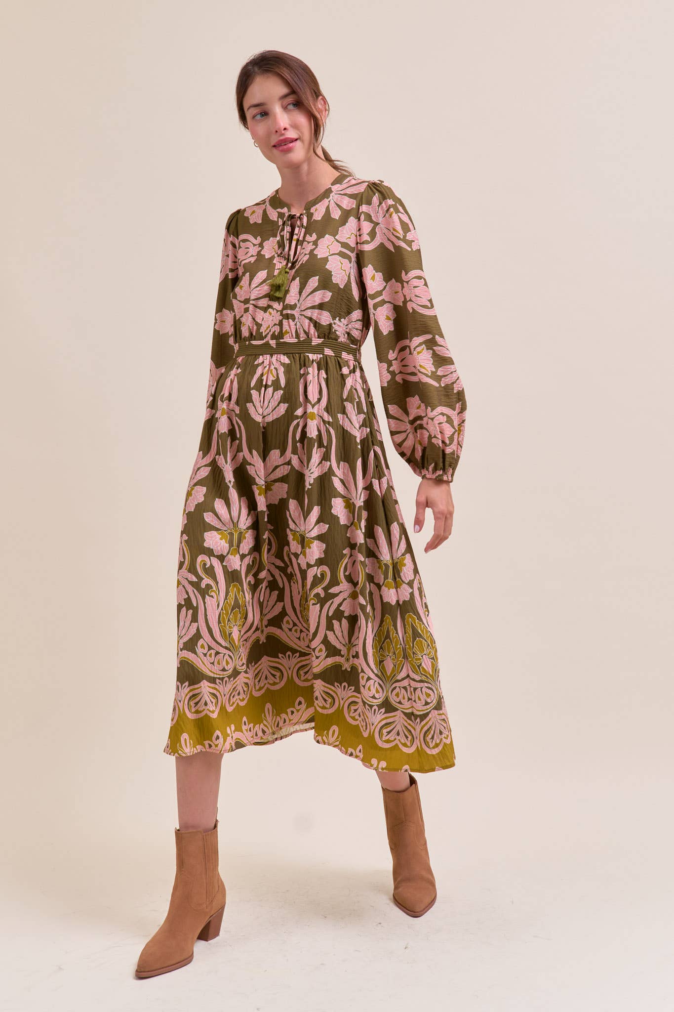 Sally Floral Print Midi Dress