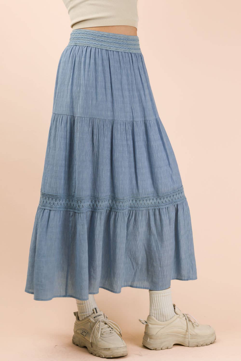 Layered Solid Maxi Skirt