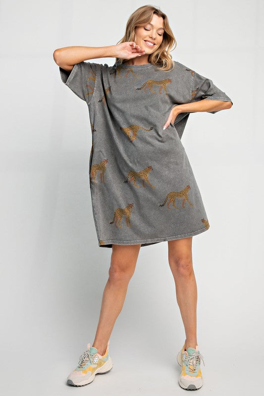 The Wild Cheetah Plus T Shirt Dress - Milly's Boutique