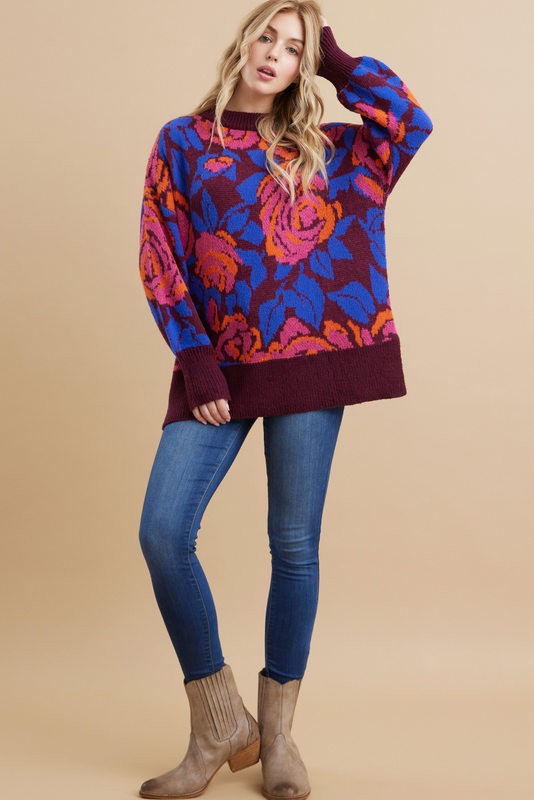 Alex Flower Sweater - Milly's Boutique
