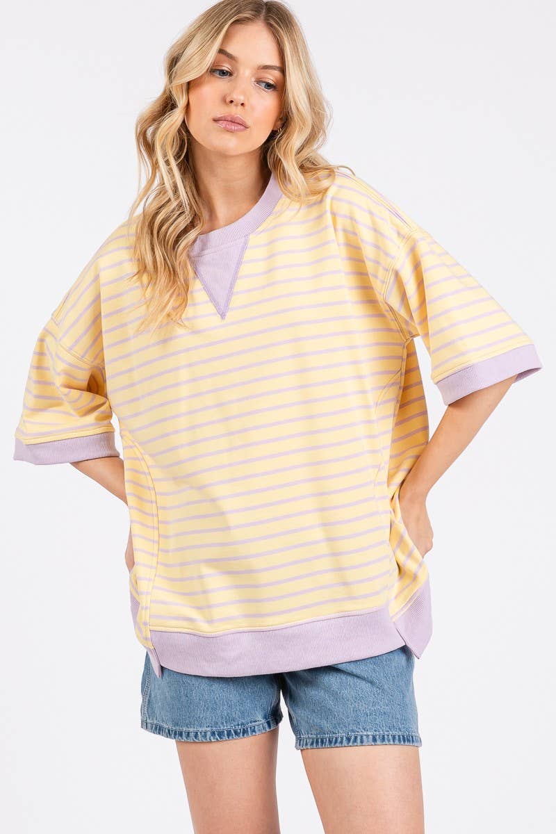 Steph Striped Terry Top
