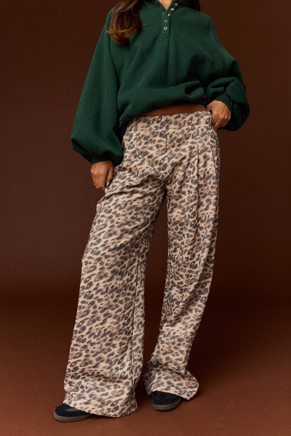 The Leopard Print Wide Leg Pants